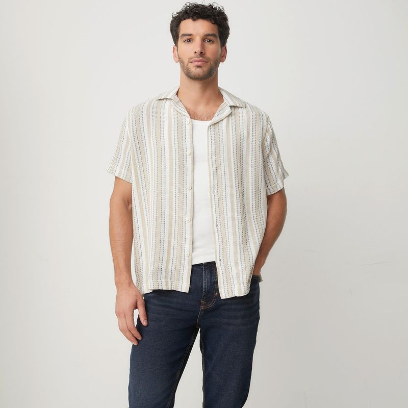 BASEMENT - Camisa Hombre Manga corta de Algodón BASEMENT 