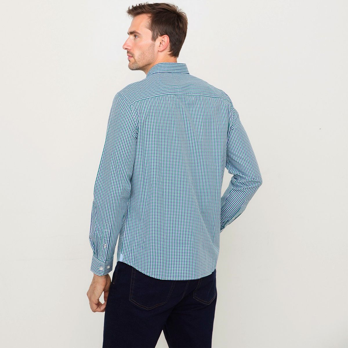 UNIVERSITY CLUB - Camisa Hombre de Cuadros Manga larga de Algodón University Club