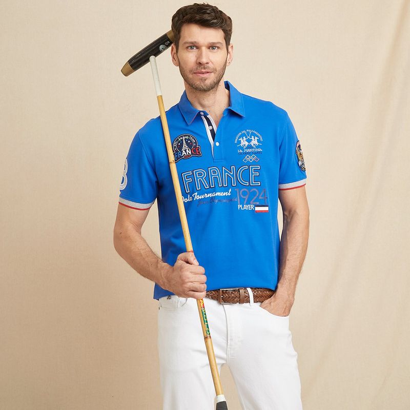 LA MARTINA - Camiseta polo Hombre con Estampado de Algodón La Martina