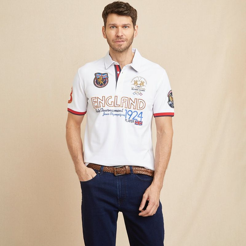 LA MARTINA - Camiseta polo Hombre con Estampado de Algodón La Martina