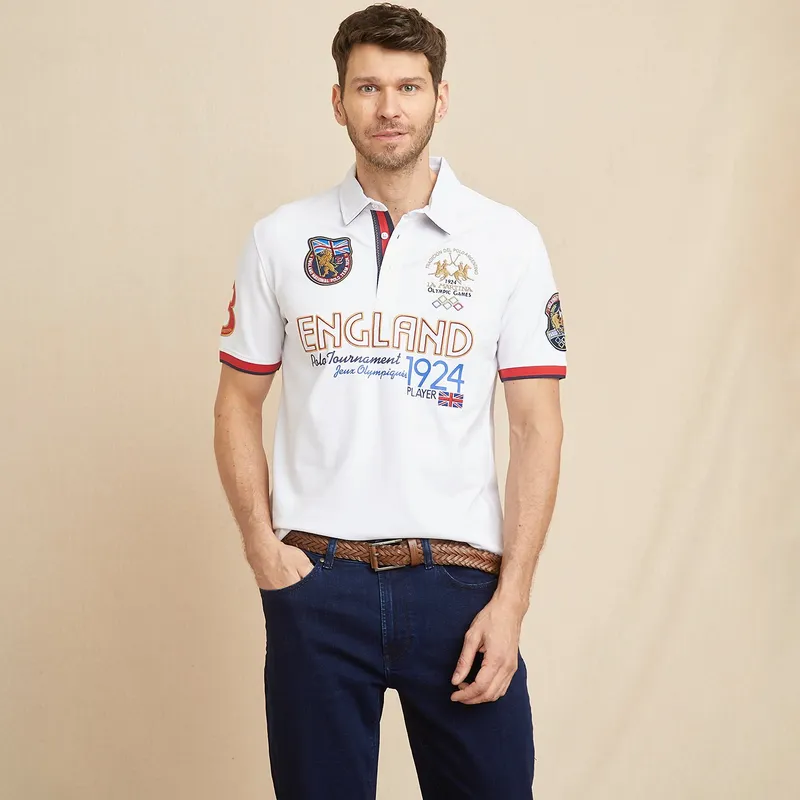LA MARTINA - Camiseta polo Hombre con Estampado de Algodón La Martina