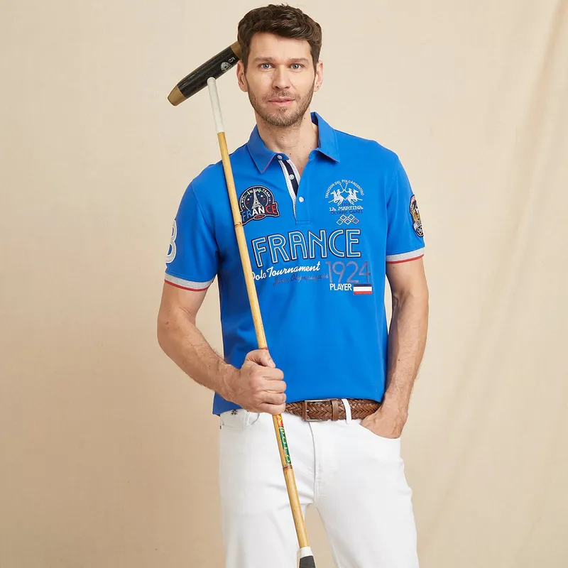 LA MARTINA - Camiseta polo Hombre con Estampado de Algodón La Martina