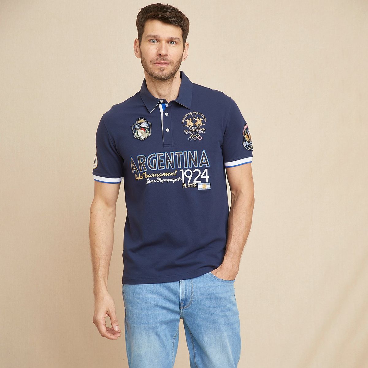 LA MARTINA - Camiseta polo Hombre con Estampado de Algodón La Martina