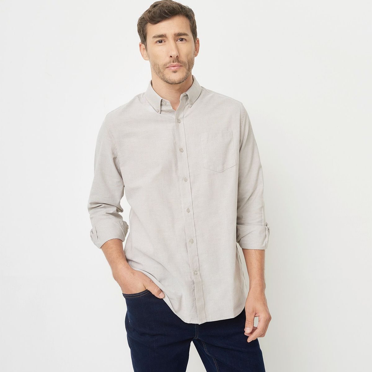 NEWPORT - Camisa Hombre Manga larga Recto de Algodón Newport