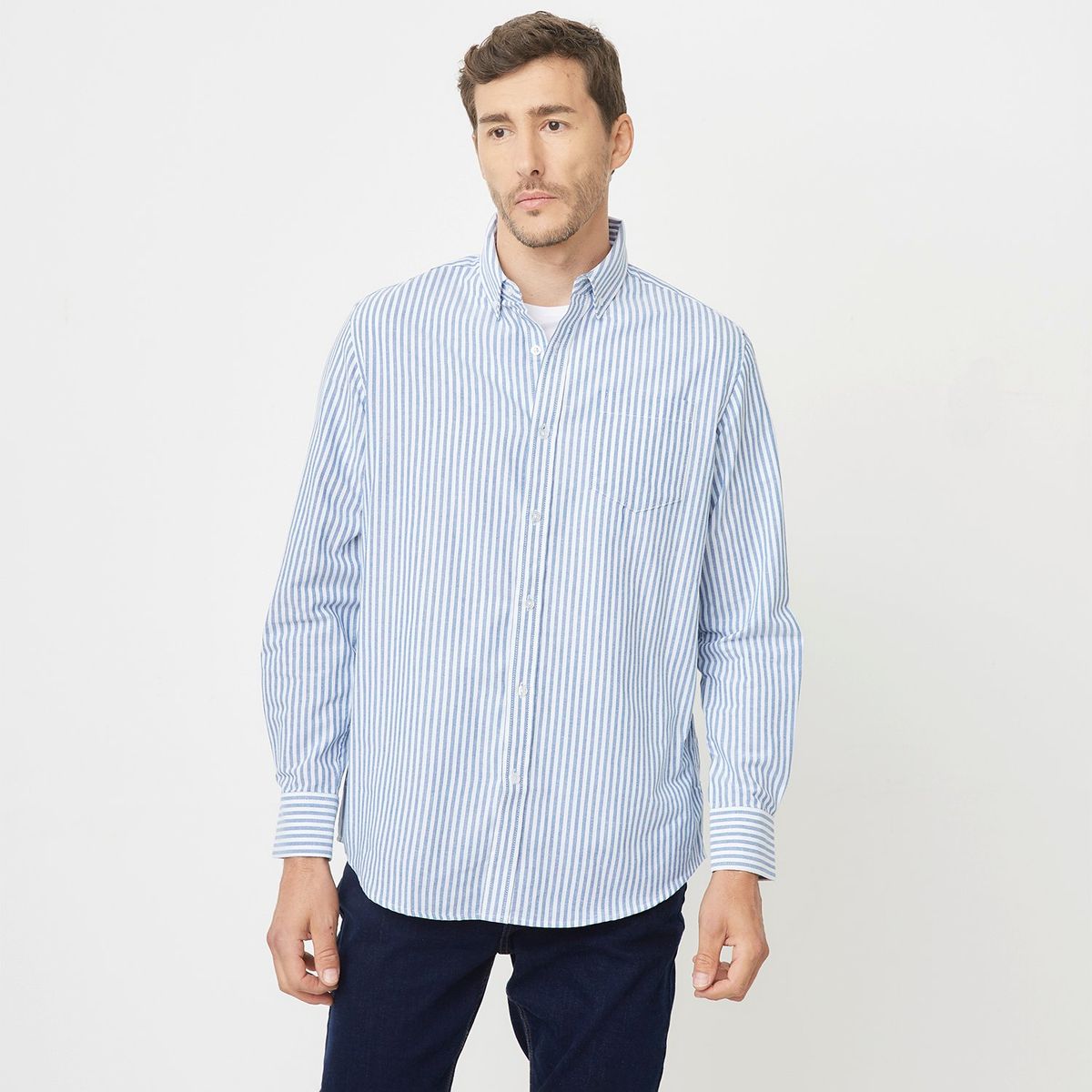 NEWPORT - Camisa Hombre Manga larga Recto de Algodón Newport