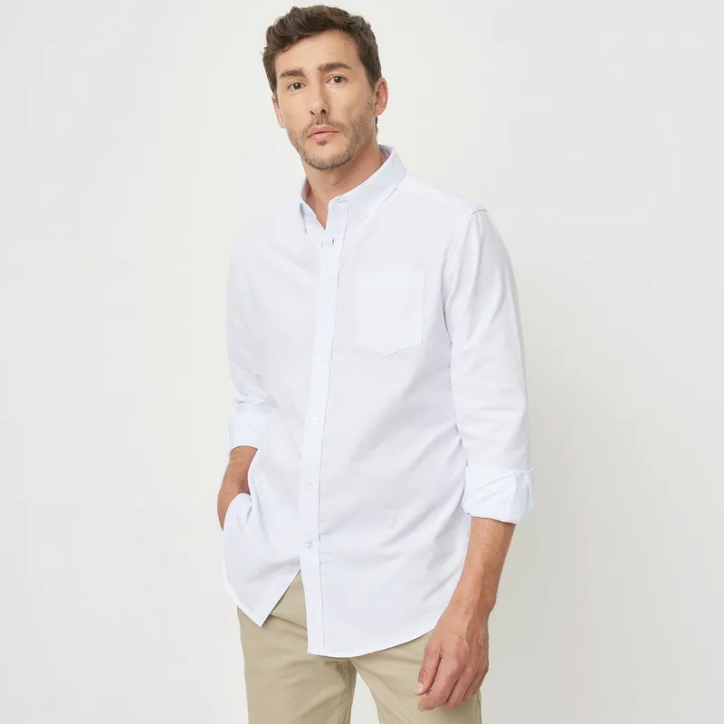 NEWPORT - Camisa Hombre Manga larga Recto de Algodón Newport