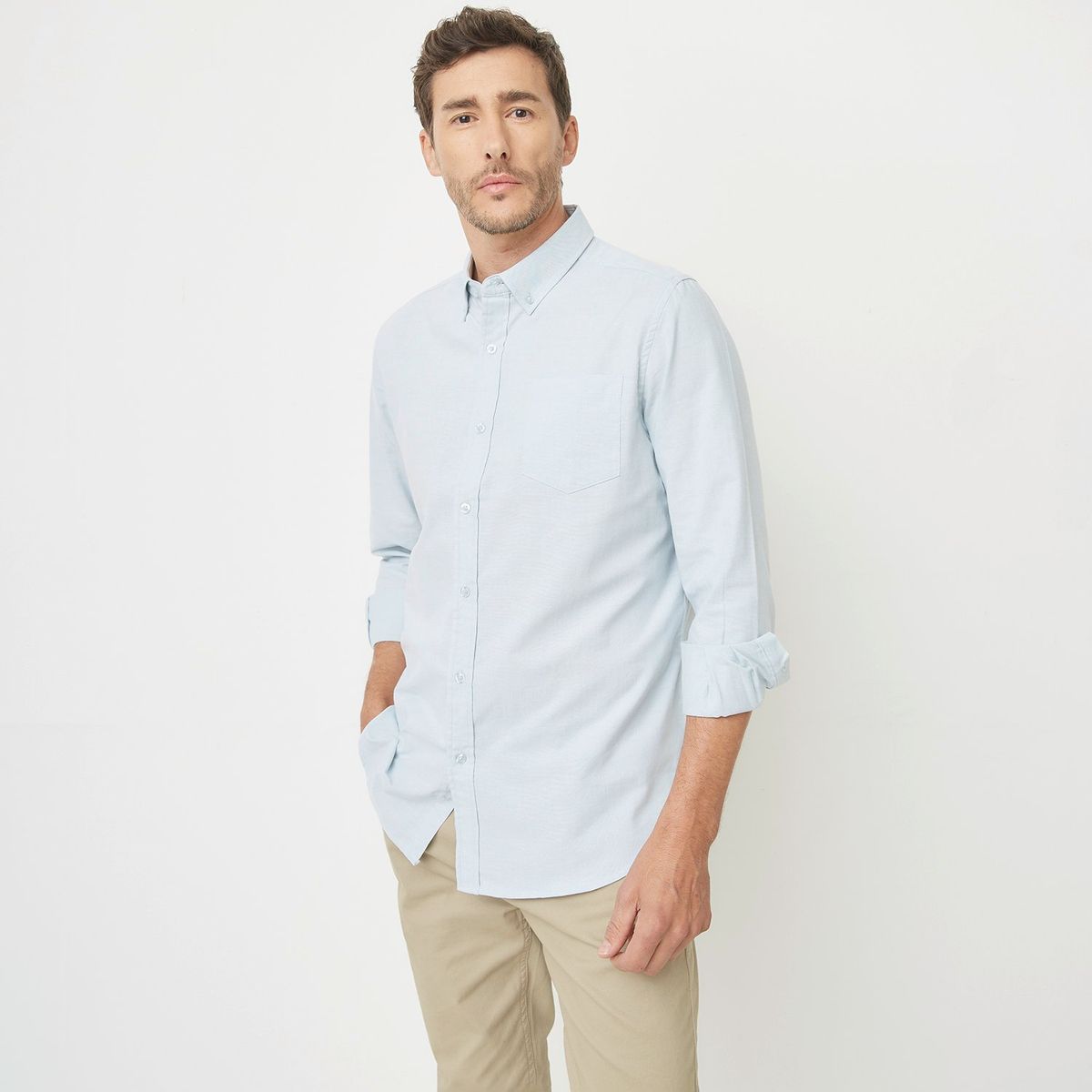 NEWPORT - Camisa Hombre Manga larga Recto de Algodón Newport