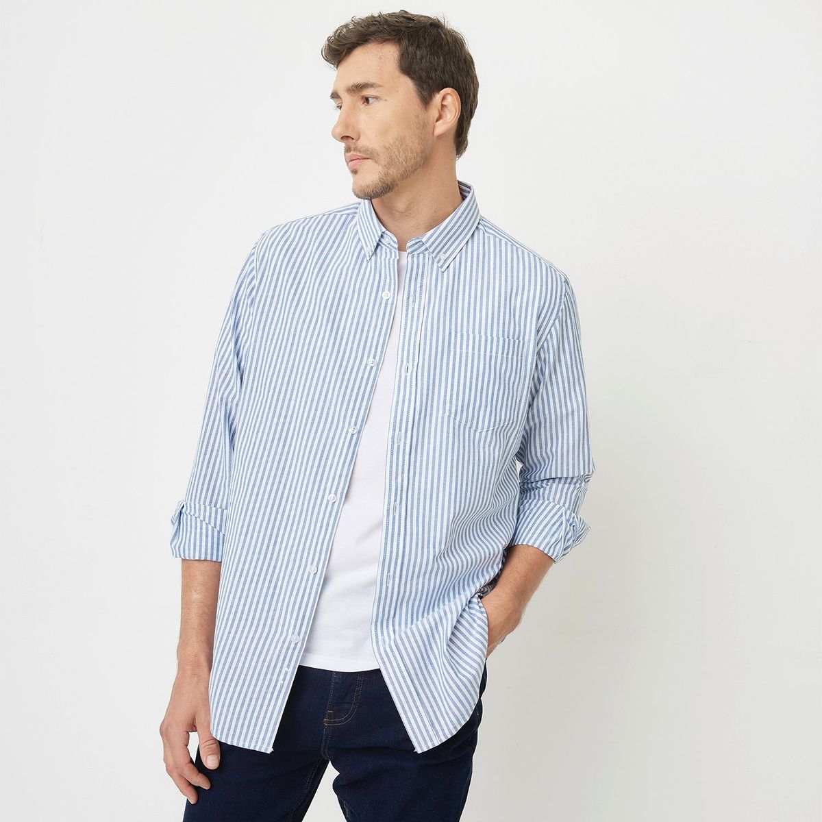 NEWPORT - Camisa Hombre Manga larga Recto de Algodón Newport