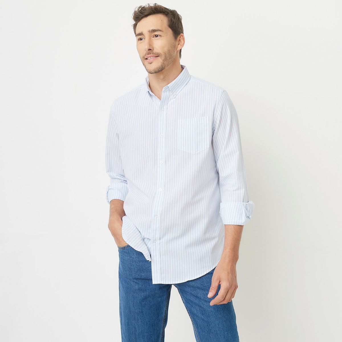 NEWPORT - Camisa Hombre Manga larga Recto de Algodón Newport