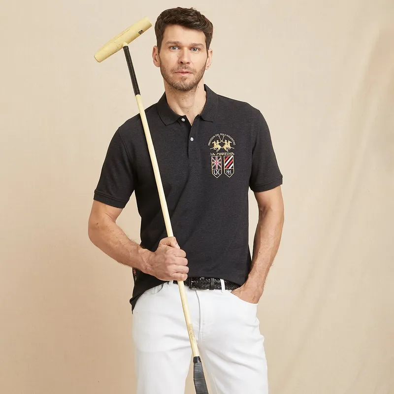 LA MARTINA - Camiseta polo Hombre con Logo de Algodón La Martina