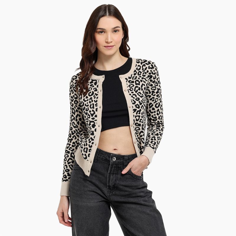 SYBILLA - Cardigan Mujer con Estampado de Algodón Sybilla