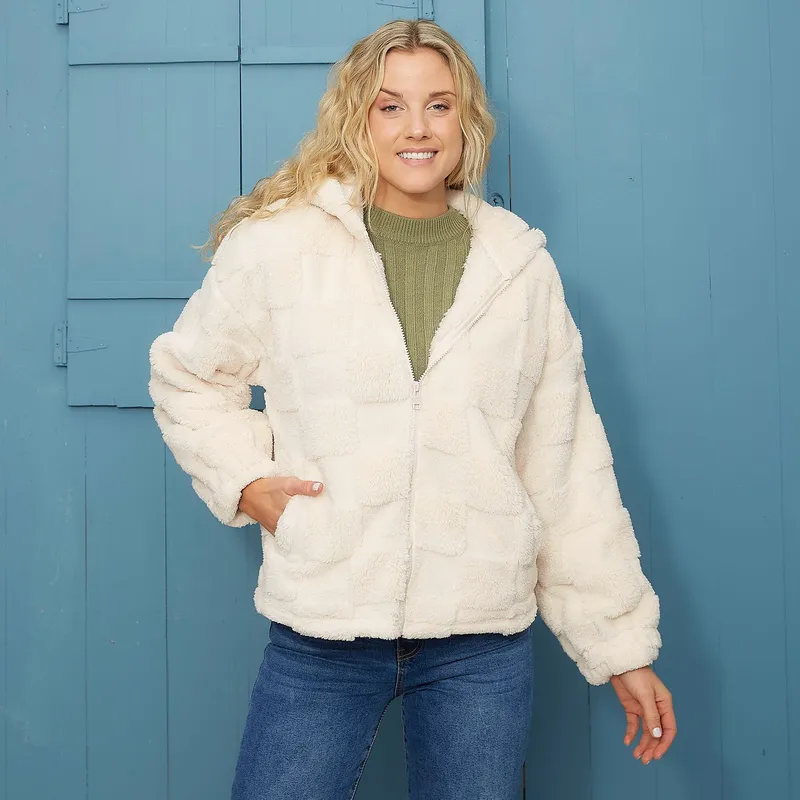 DOO AUSTRALIA - Saco Polar Mujer Efecto pelo Doo Australia