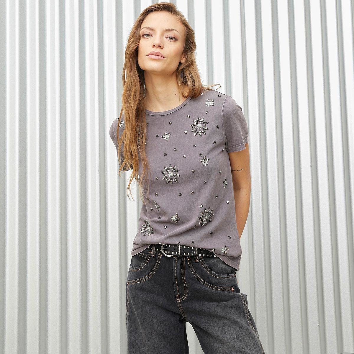 DENIMLAB - Camisa Mujer Manga corta de Algodón Denimlab