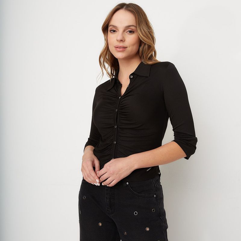 MOSSIMO - Camiseta Mujer Manga larga de Algodón Mossimo