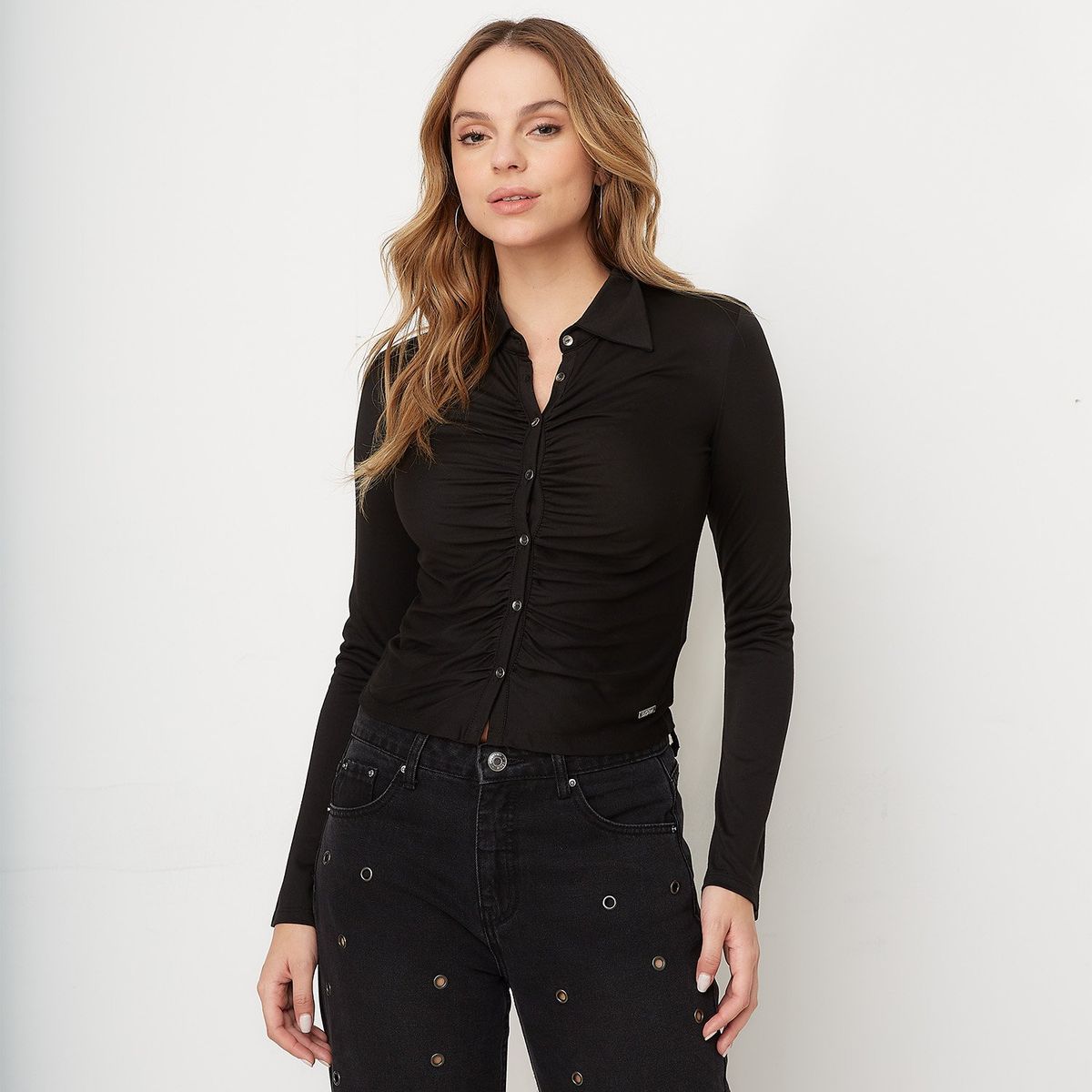 MOSSIMO - Camiseta Mujer Manga larga de Algodón Mossimo