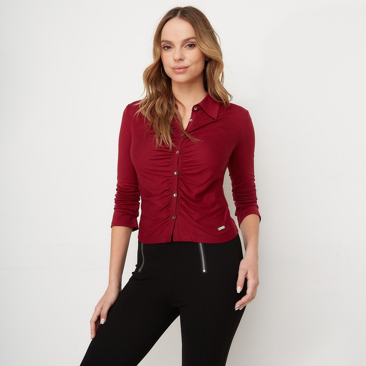 MOSSIMO - Camiseta Mujer Manga larga de Algodón Mossimo