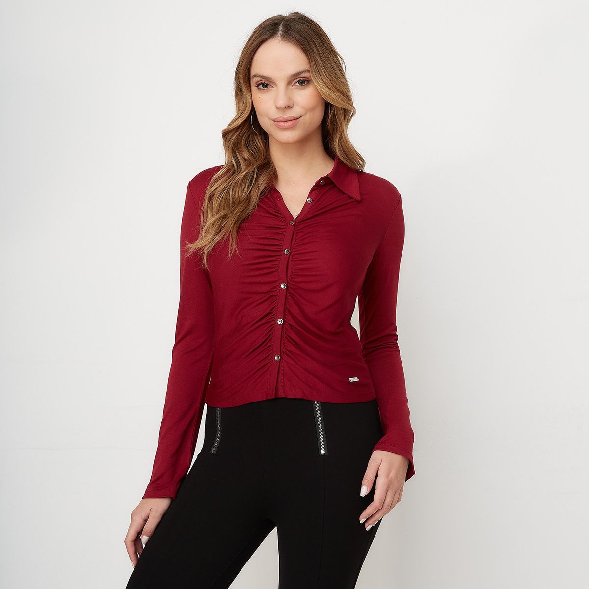 MOSSIMO - Camiseta Mujer Manga larga de Algodón Mossimo