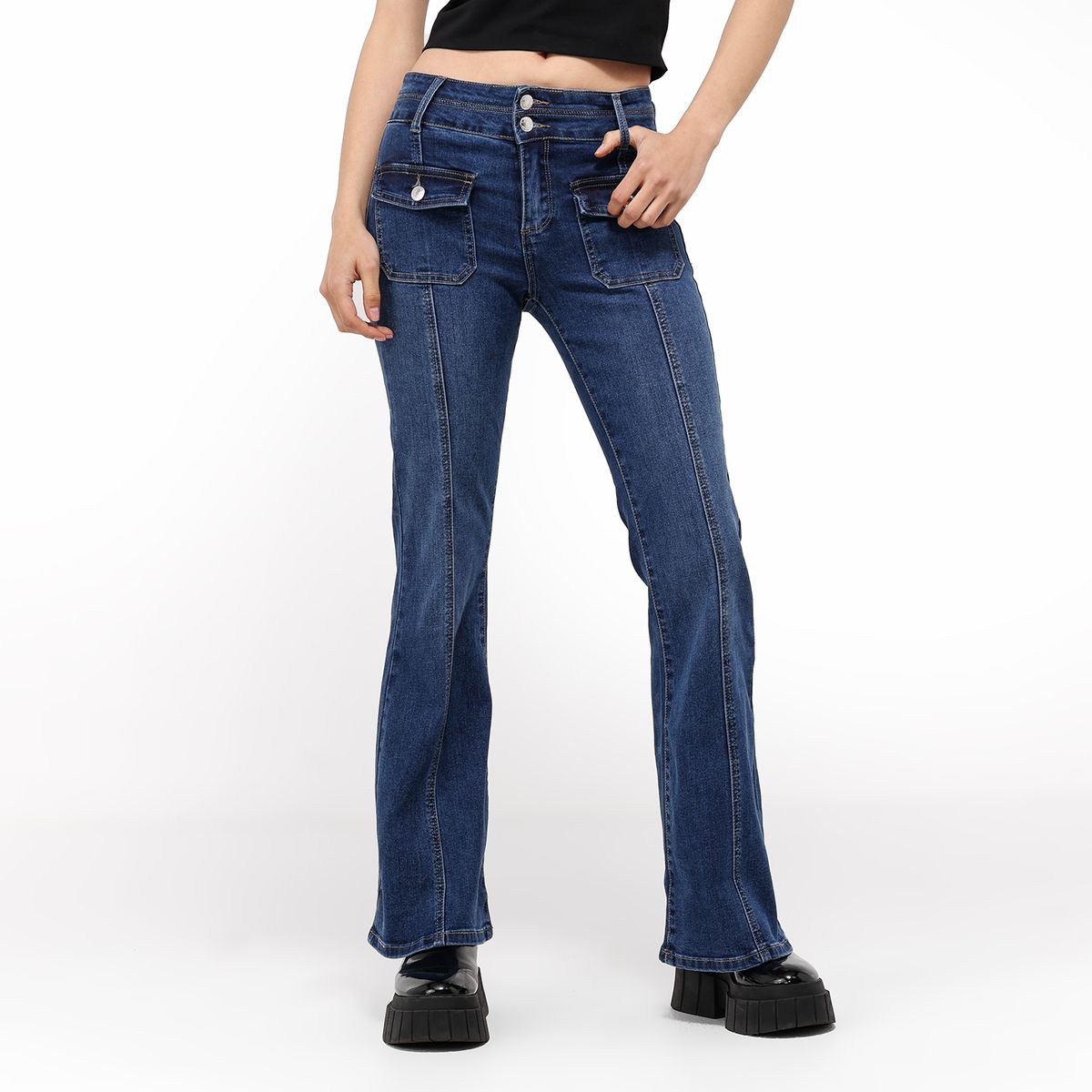 MOSSIMO - Jean Flare Mujer Tiro medio  Mossimo