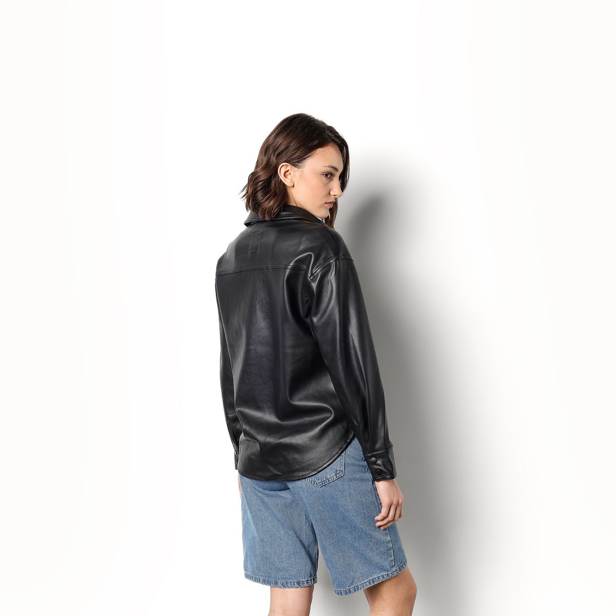 DENIMLAB - Chaqueta Mujer Efecto cuero Denimlab