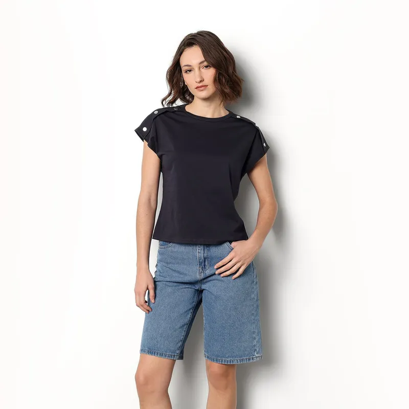 DENIMLAB - Camisa Mujer Manga corta de Algodón Denimlab