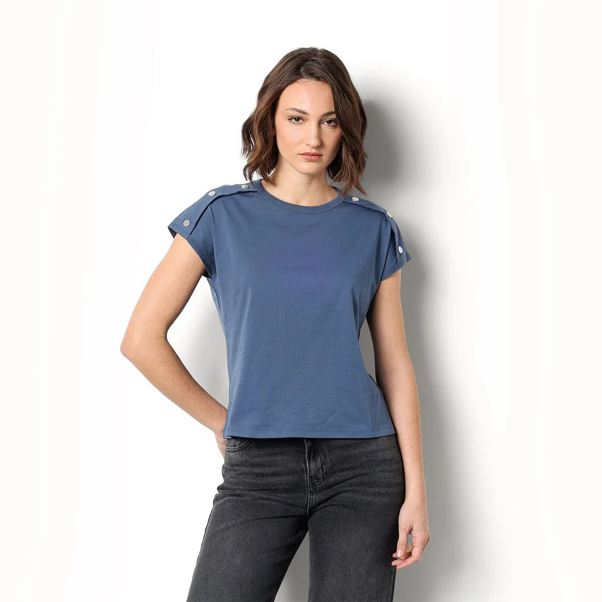 DENIMLAB - Camisa Mujer Manga corta de Algodón Denimlab
