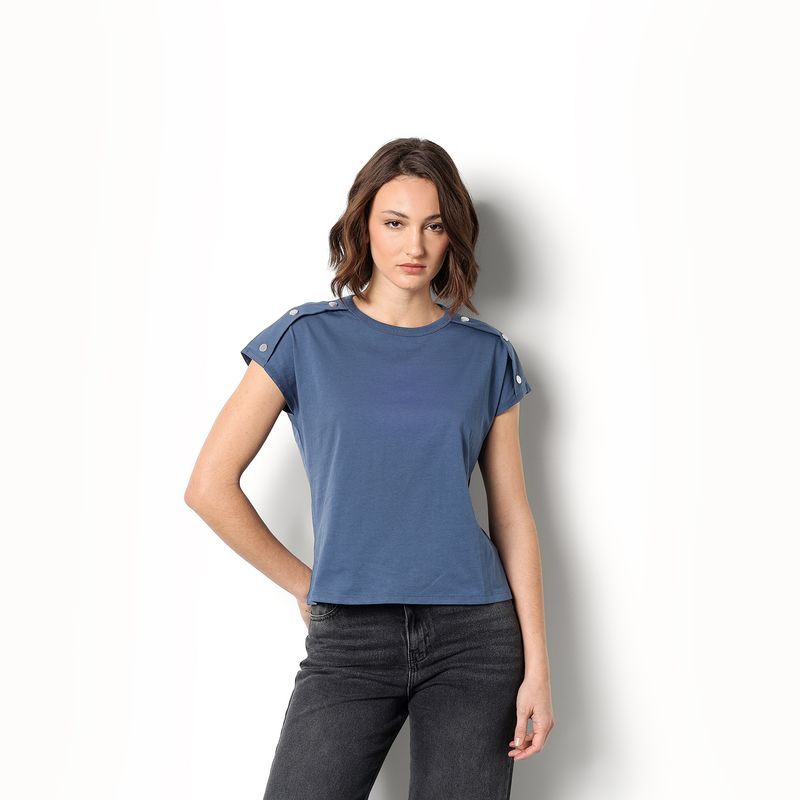 DENIMLAB - Camisa Mujer Manga corta de Algodón Denimlab