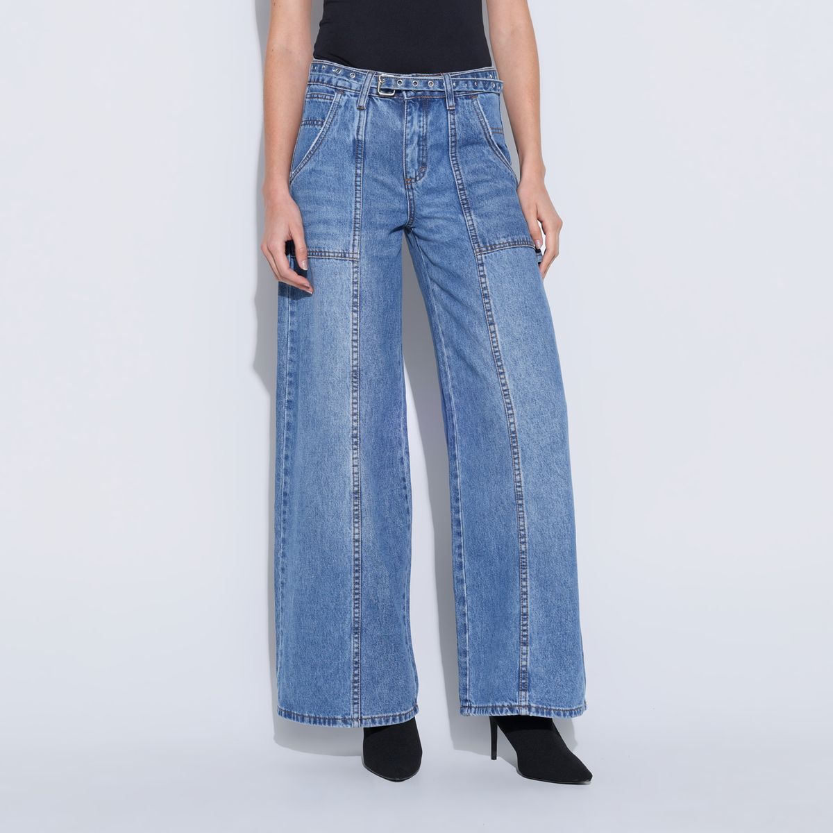MOSSIMO - Jean Wide leg Mujer Tiro medio Mossimo
