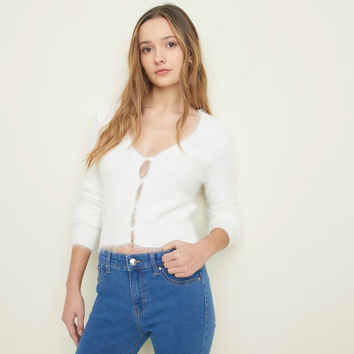 SYBILLA - Saco Mujer Efecto pelo Sybilla