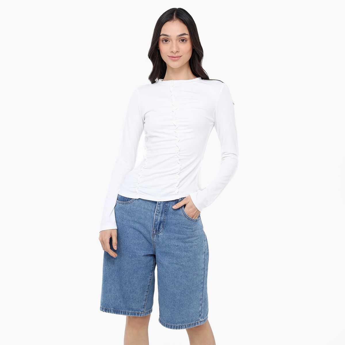 SYBILLA - Camiseta Mujer Manga corta de Algodón Sybilla