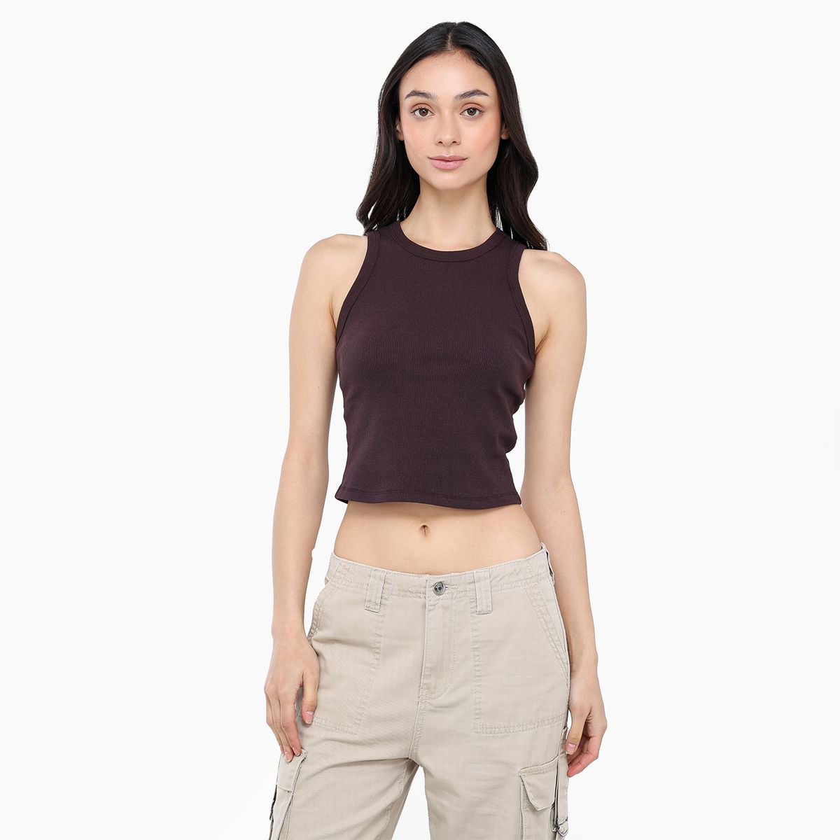 SYBILLA - Top esqueleto Mujer Sin mangas de Algodón Sybilla