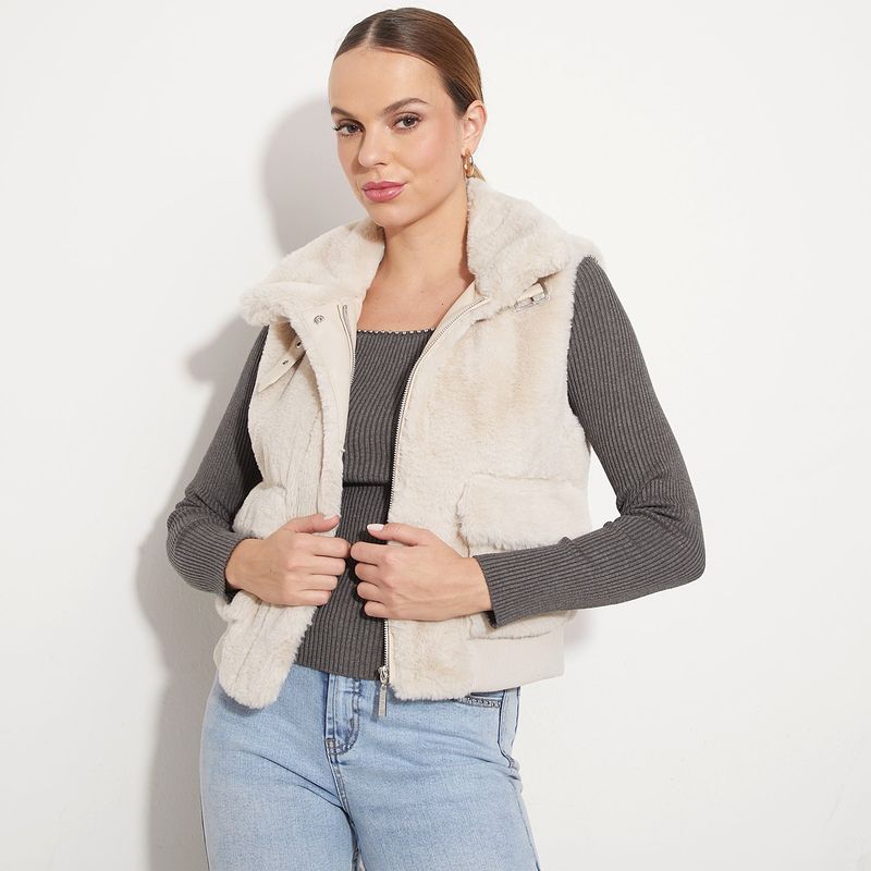 MOSSIMO - Chaleco Mujer Efecto pelo Mossimo 