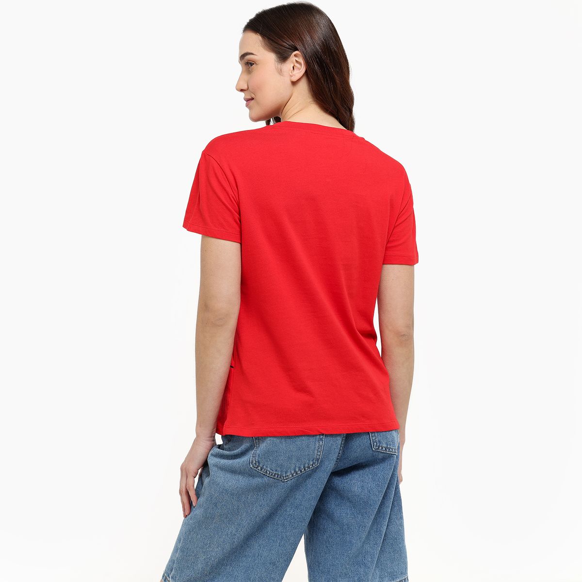 SYBILLA - Camiseta Mujer con Estampado Manga corta de Algodón Sybilla