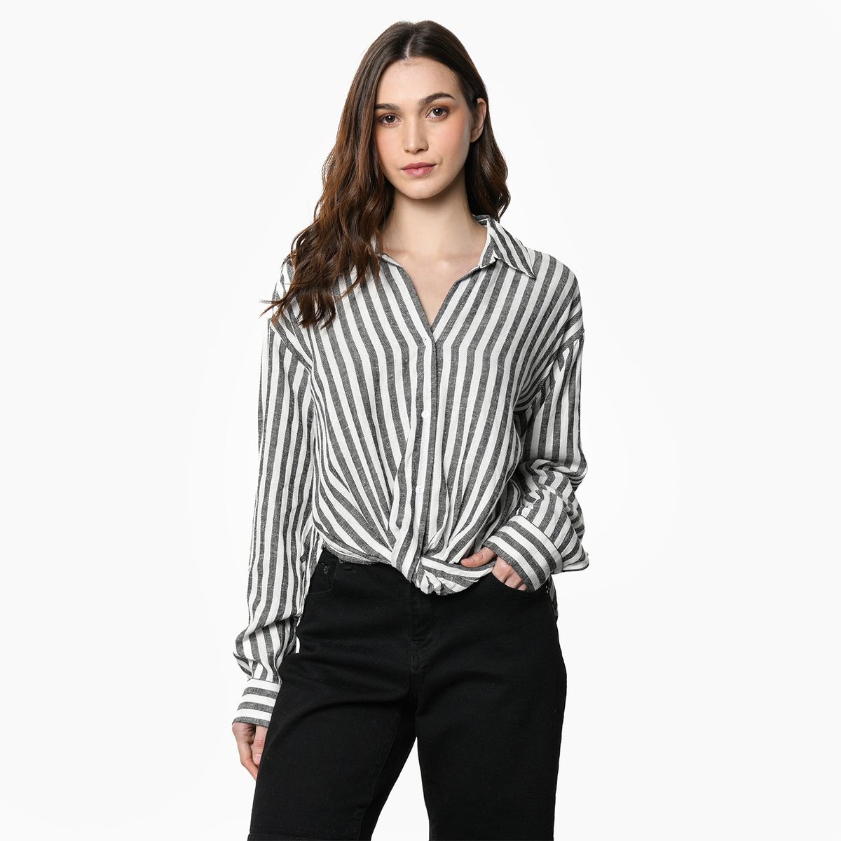 DENIMLAB - Blusa Mujer de Rayas Manga larga Denimlab