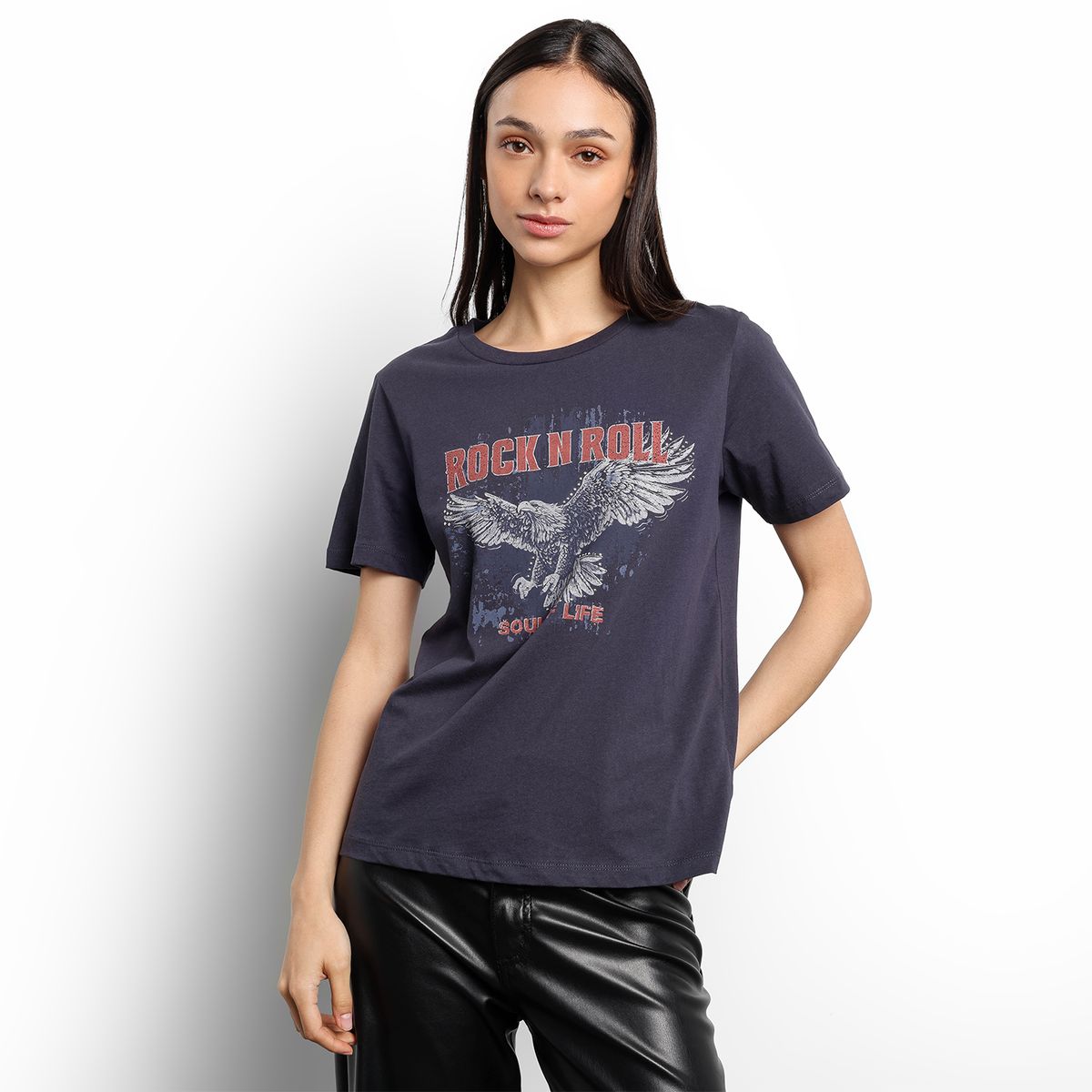 DENIMLAB - Camiseta Mujer con Estampado Manga corta de Algodón Denimlab