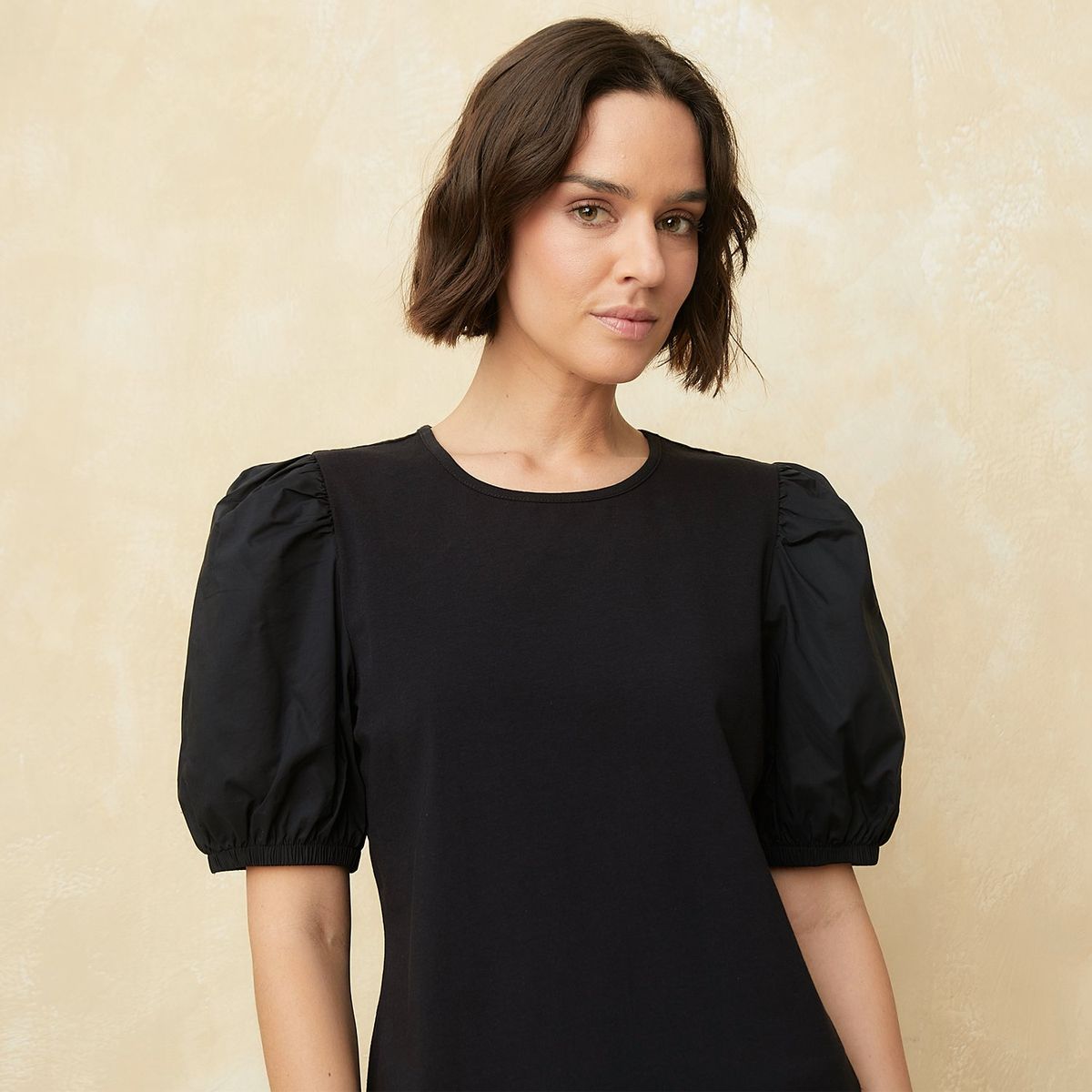 UNIVERSITY CLUB - Blusa Mujer Manga corta globo de Algodón University Club