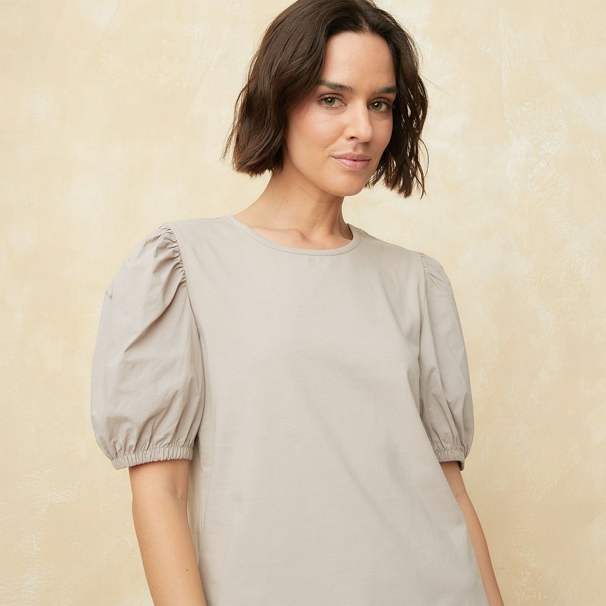 UNIVERSITY CLUB - Blusa Mujer Manga corta globo de Algodón University Club