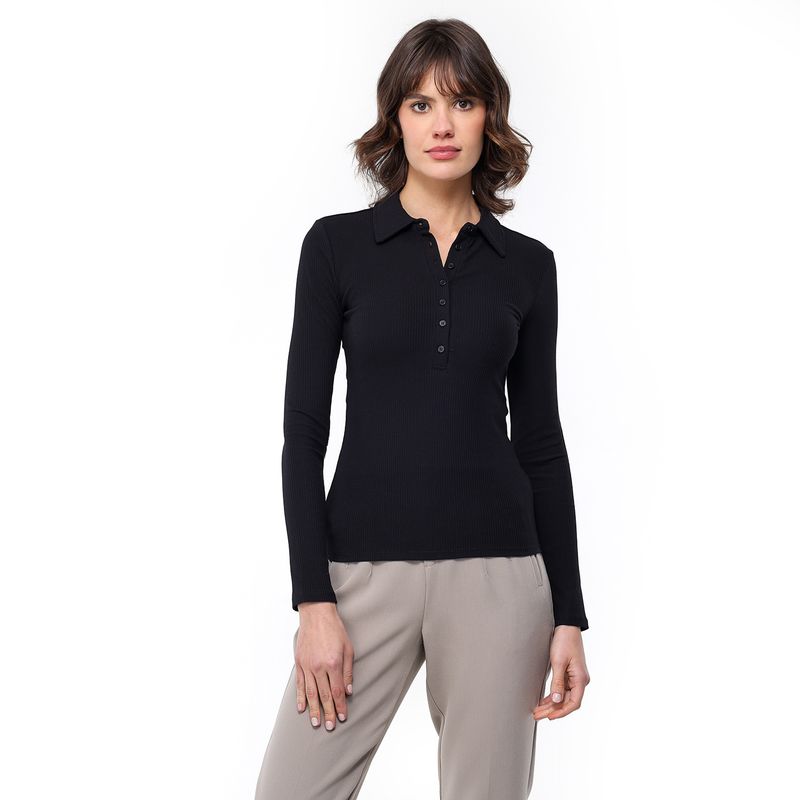 BASEMENT - Blusa Mujer Manga larga de Algodón Basement