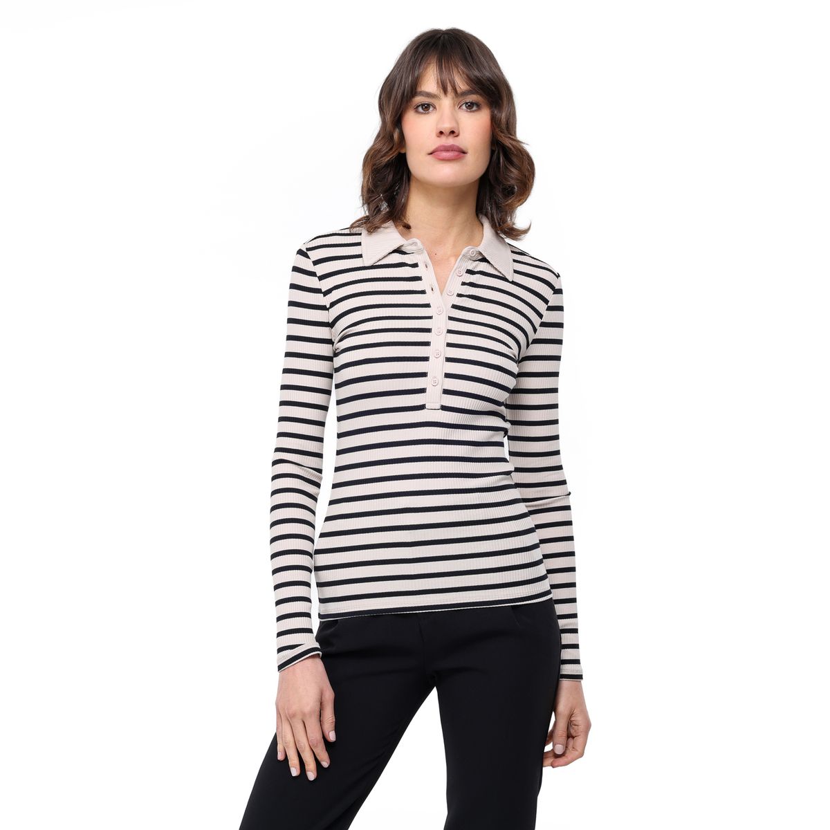 BASEMENT - Blusa Mujer Manga larga de Algodón Basement