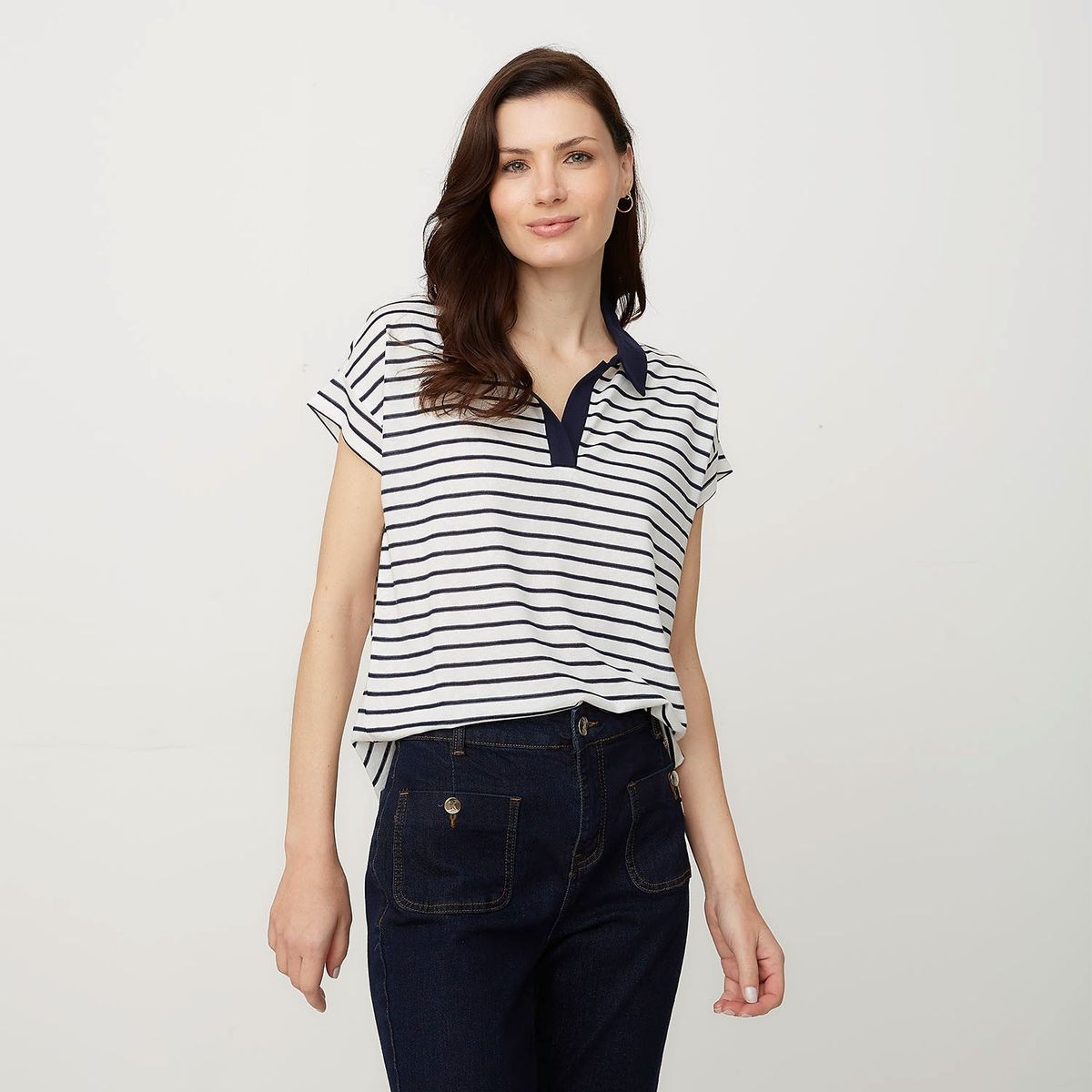 APOLOGY - Camiseta Mujer de Rayas Manga corta Apology