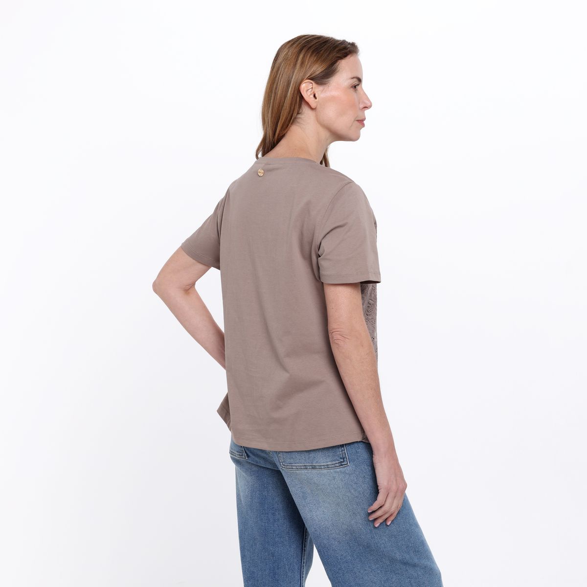 SOUTHLAND - Camisa Mujer con Flores Manga corta de Algodón Southland