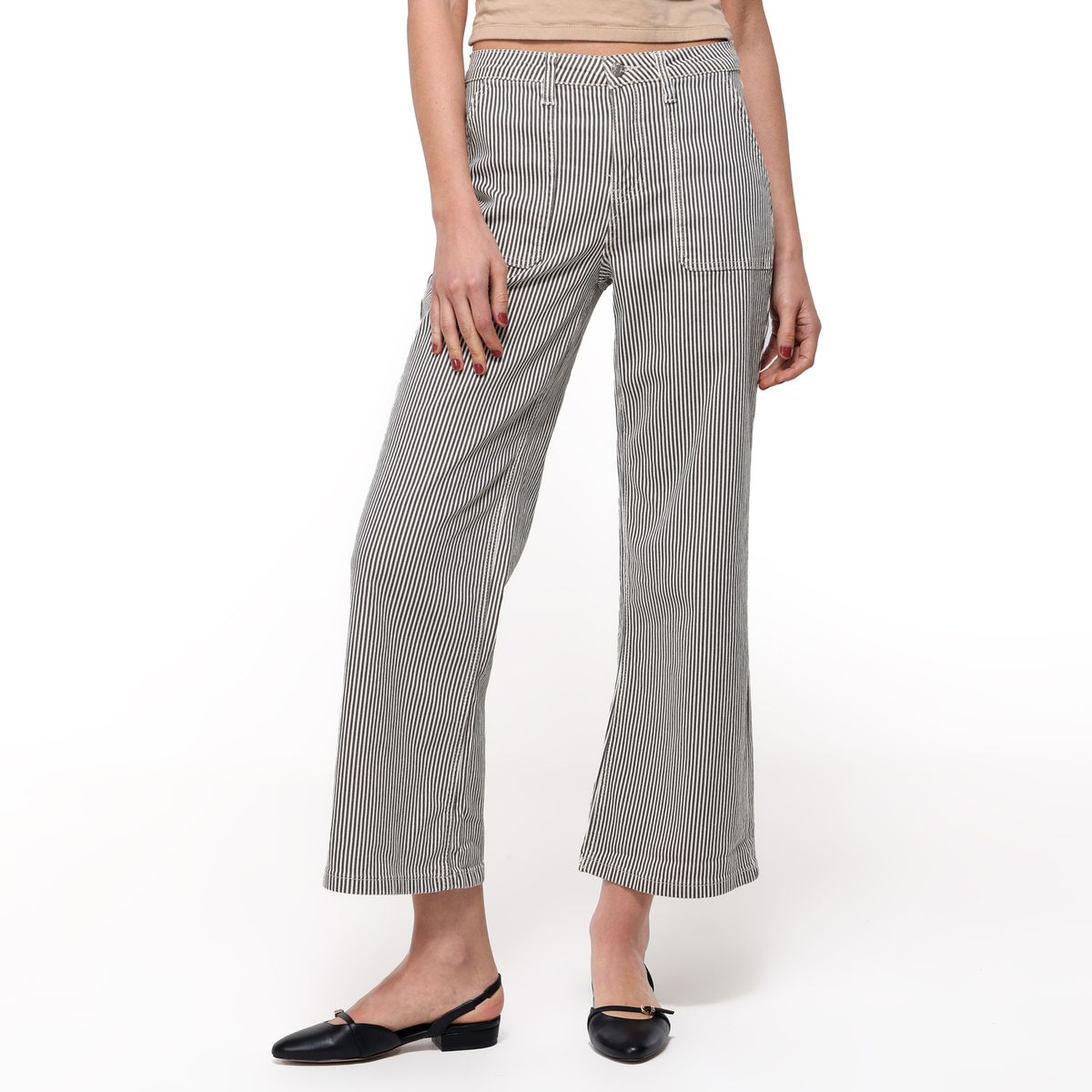 UNIVERSITY CLUB - Jean Wide leg Mujer Tiro medio de Rayas University Club