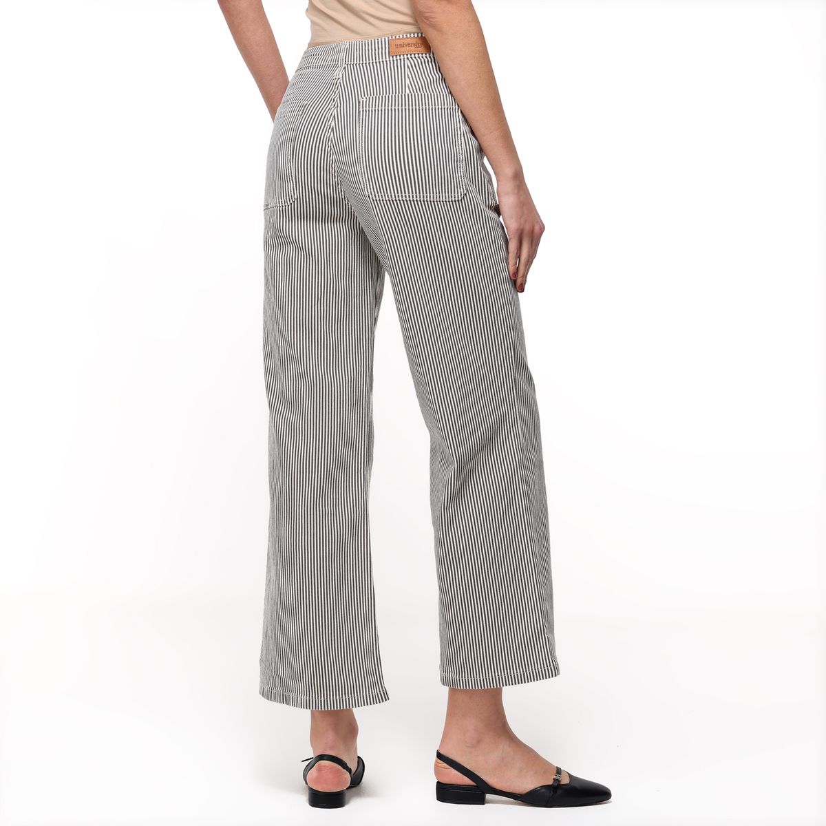 UNIVERSITY CLUB - Jean Wide leg Mujer Tiro medio de Rayas University Club