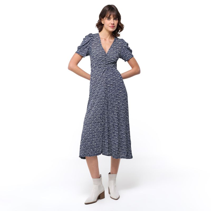 BASEMENT - Vestido Mujer Medio Casual con Estampado Basement
