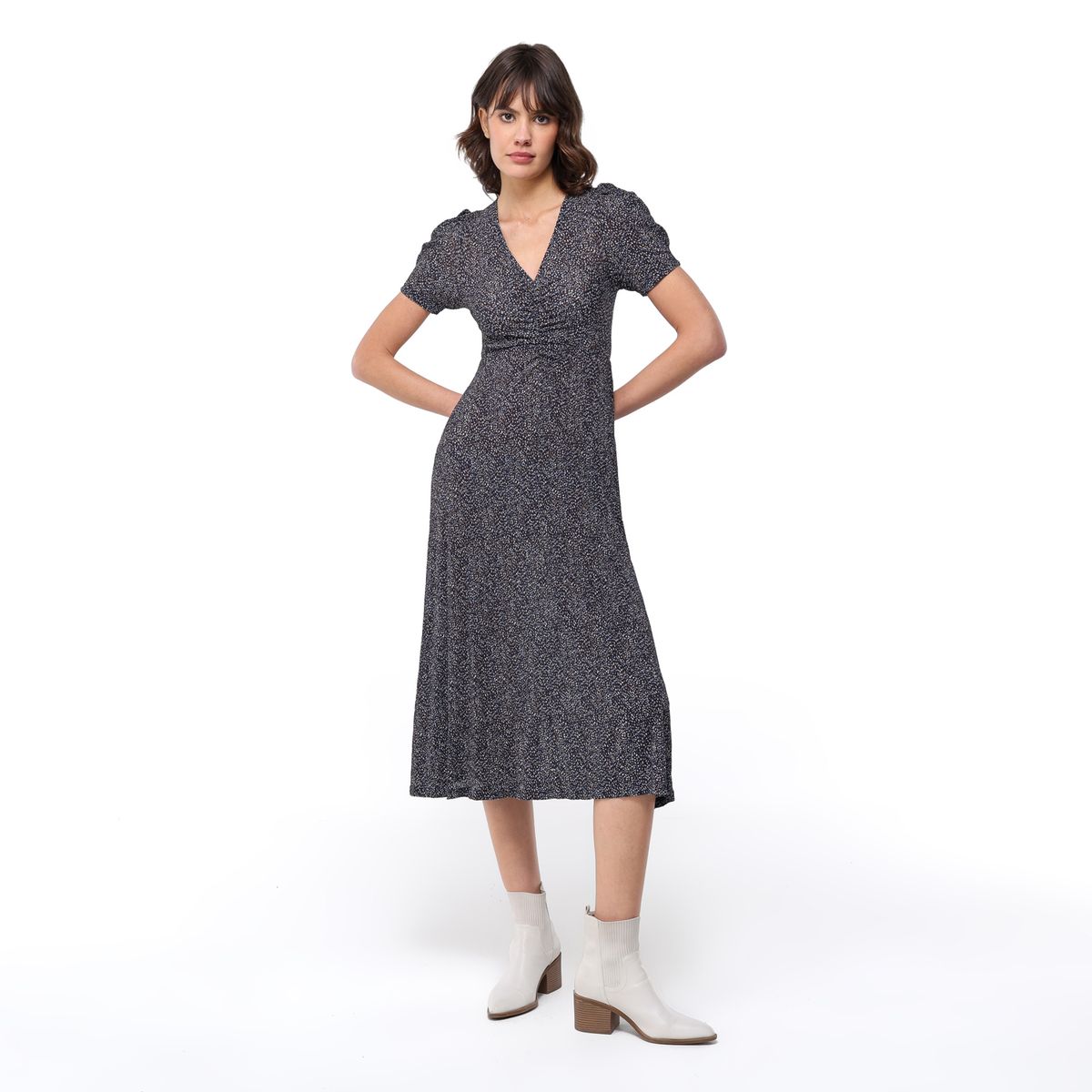 BASEMENT - Vestido Mujer Medio Casual con Estampado Basement