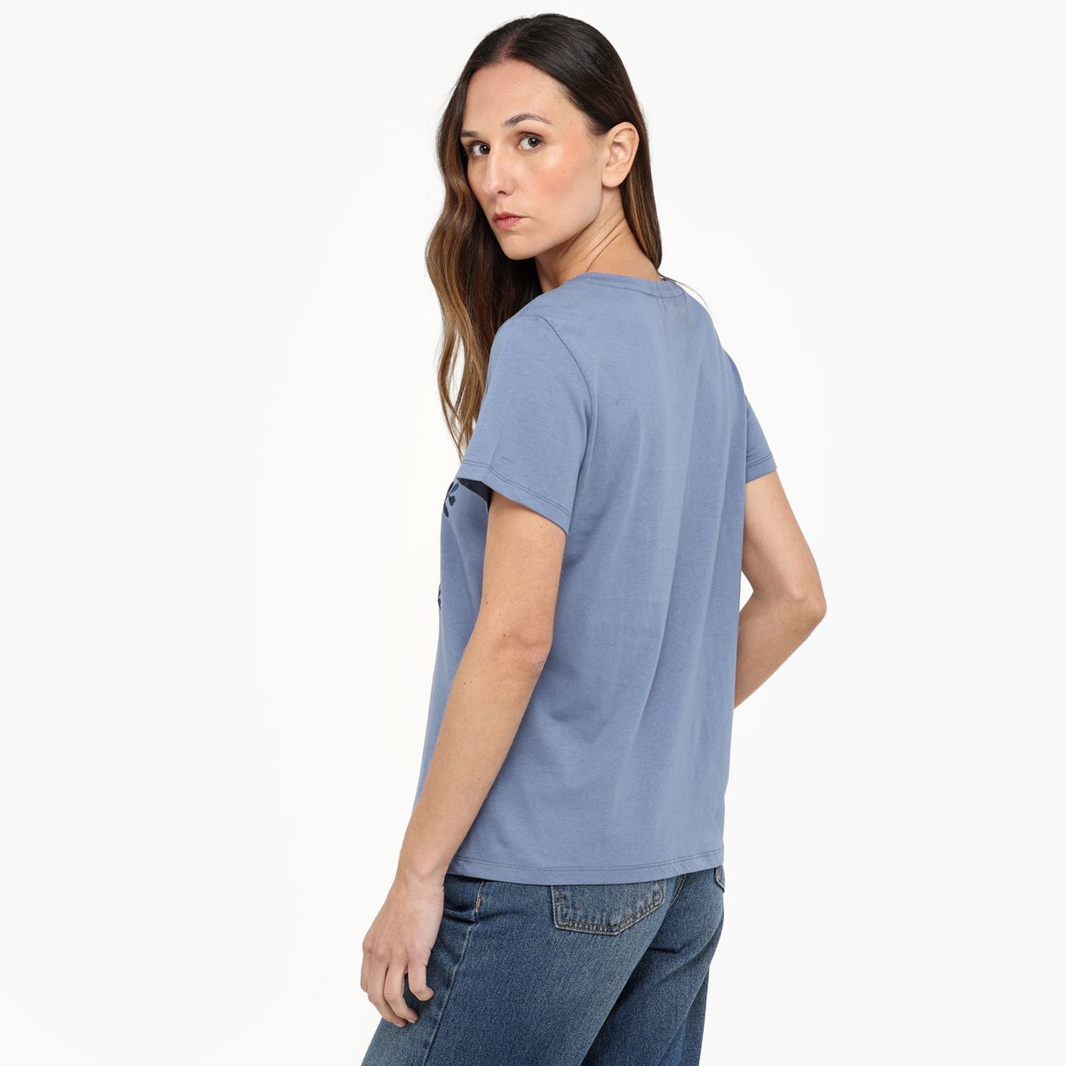 NEWPORT - Camiseta Mujer Con aplique Manga corta de Algodón Newport