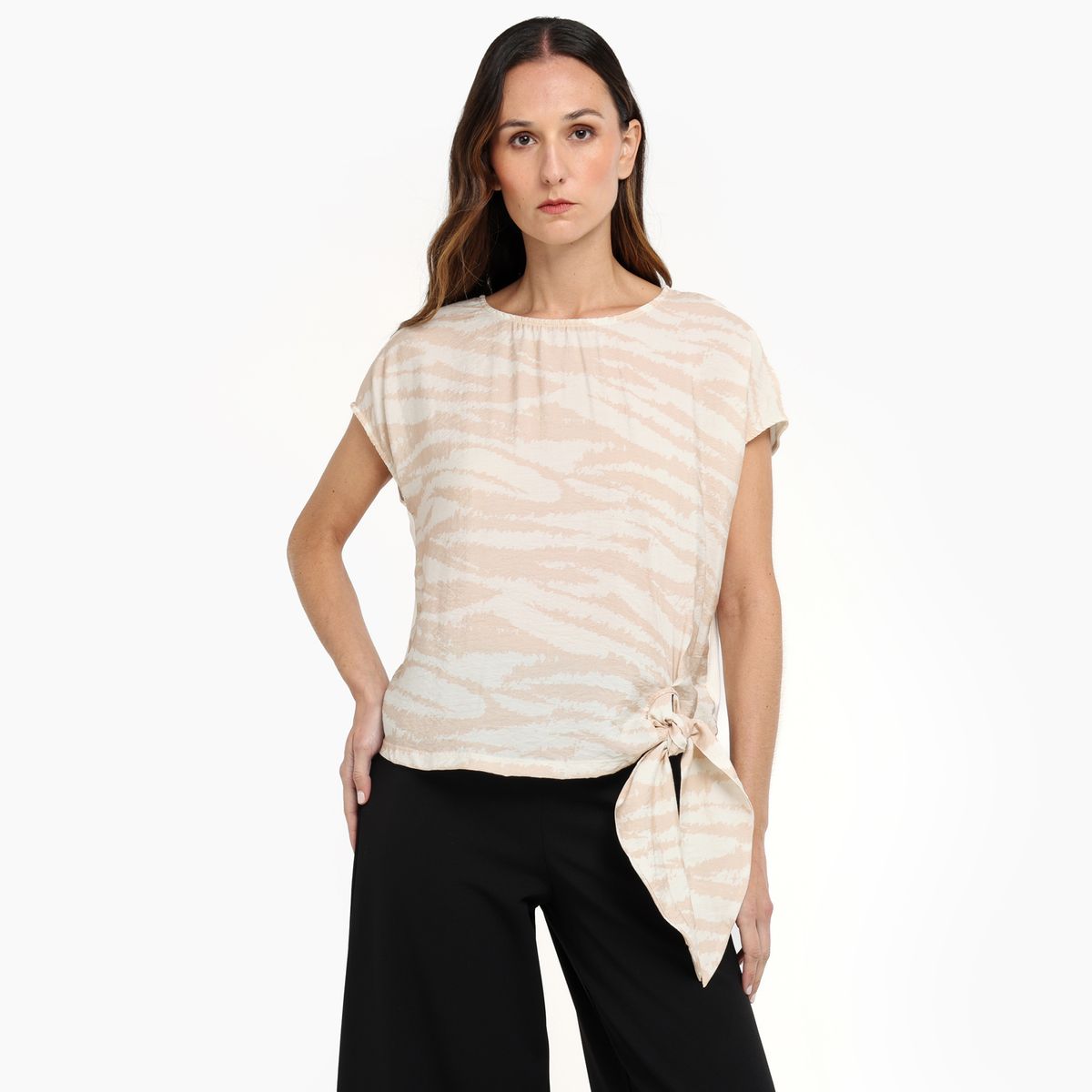 APOLOGY - Blusa Mujer Anudada Manga corta de Viscosa Apology