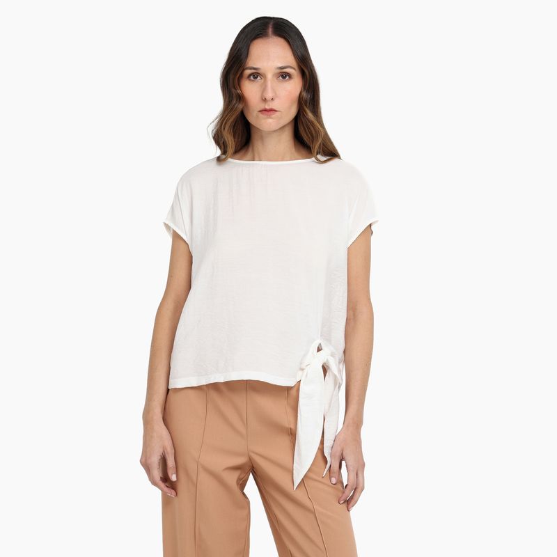 APOLOGY - Blusa Mujer Anudada Manga corta de Viscosa Apology