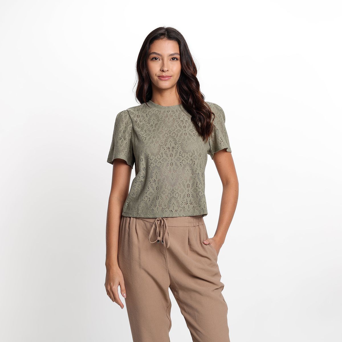 UNIVERSITY CLUB - Saco Mujer con Encaje Manga corta de Algodón University Club