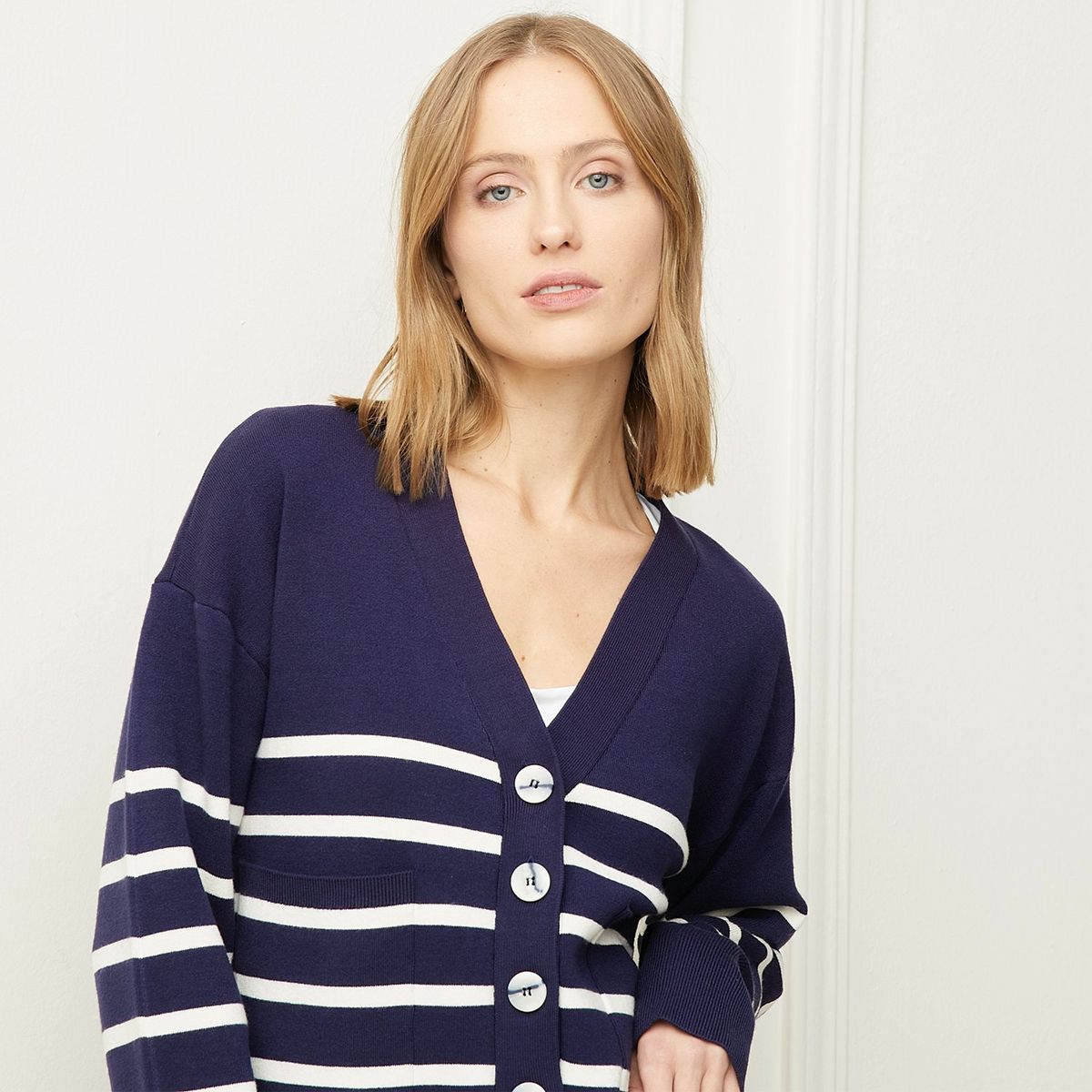 BASEMENT - Cardigan Mujer de Rayas Basement