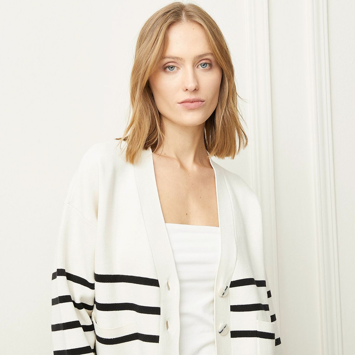 BASEMENT - Cardigan Mujer de Rayas Basement